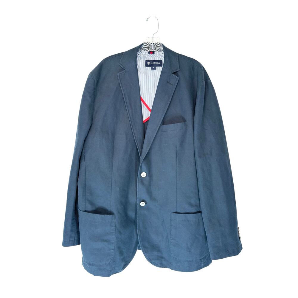 Cremieux Blazer Men's Navy Blue Elbow Patch Office Work Sports‎ Jacket Size XL